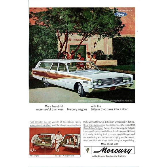 None Other - Mercury Colony Park Wood Panel Automobile Car - Vintage Magazine Ad D20